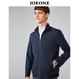 九牧王（JOEONE）男装茄克外套 2019春季新品休闲时尚中年立领男士外套夹克175/96A[50]藏青JK191102T