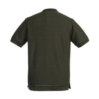 CANALI 康纳利 男士19春夏新款 橄榄绿色棉质圆领短袖针织衫 C0648 MK00680 800 50码