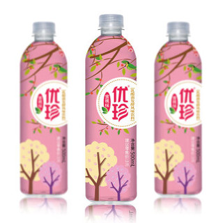 优珍 蜜桃味 乳酸菌发酵风味饮料 果味饮品 500ml*24瓶 塑膜量贩装