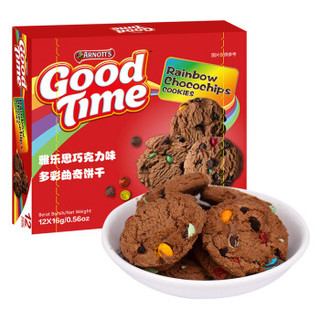 印尼进口 Arnott's/雅乐思 Good Time多彩巧克力豆香脆曲奇饼干 巧克力味192g(16g*12条)独立包装 休闲零食