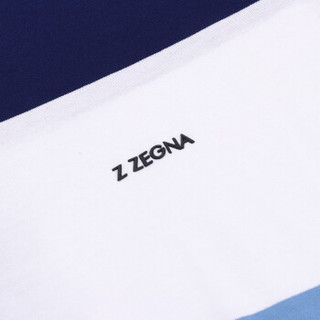 Z ZEGNA 杰尼亚 奢侈品 19春夏新款 男士黑蓝白色条纹棉质短袖POLO衫 VS310 ZZ622 604 M码