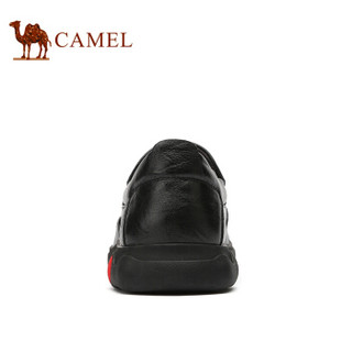 骆驼（CAMEL） 男鞋 复古百搭牛皮软底商务休闲皮鞋 A932155280 黑色 42