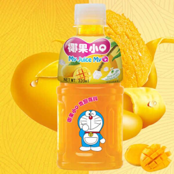 泰国进口 百力佳椰果小q my juice myq 芒果果汁饮料礼盒 320mlx6瓶