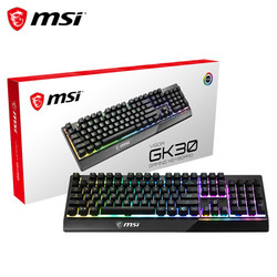 MSI 微星 GK30 机械手感键盘 有线  黑色 MIX轴