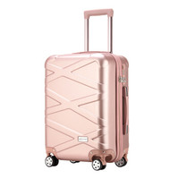 秀乐途(Surelaptop) 拉杆箱个性条纹24英寸万向轮旅行李箱男女学生TSA密码箱休闲行李箱包玫瑰金