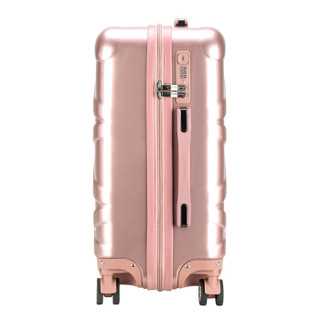 秀乐途（Surelaptop） 拉杆箱个性条纹24英寸万向轮旅行李箱男女学生TSA密码箱休闲行李箱包玫瑰金