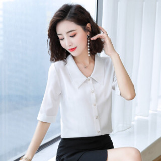 BANDALY 2019夏季女装新款衬衫女短袖雪纺竖条纹韩版宽松气质中半袖时尚 GZQBFS7125 6003绿色短袖 XXXL