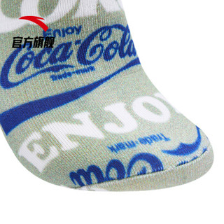 安踏 ANTA 官方旗舰可乐联名款新款男子平板长袜时尚休闲生活袜运动袜 石绿色（满印）-4 S
