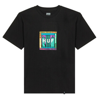 HUF 男士黑色短袖T恤 TS00587-BLACK-M