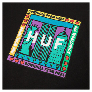 HUF 男士黑色短袖T恤 TS00587-BLACK-M