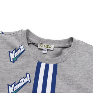 KENZO KIDS 高田贤三 奢侈品童装 男童灰色混纺虎头印花短袖T恤 KN10548 25 6A/6岁/116cm