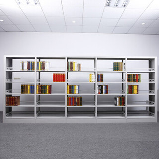 驰界（chijie）钢制书架学校图书馆阅览室书架书店书籍室铁皮书架单面档案架单面一列二组六层