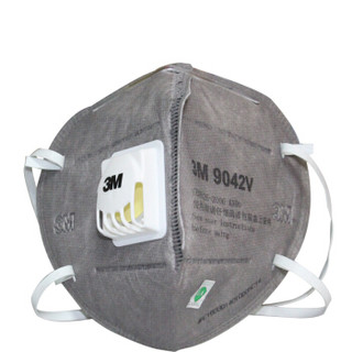 3M口罩 KN90防雾霾防尘防异味 9042V头戴式活性炭口罩 15只/盒 独立包装