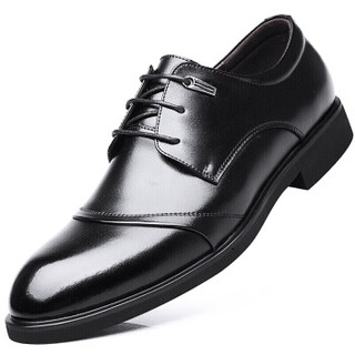 伊施玛雅（Ishmaiah）商务休闲鞋英伦正装鞋男士耐磨低帮系带皮鞋子男 177 黑色 42