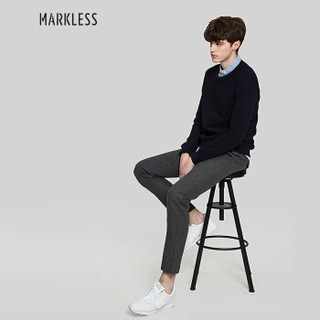 Markless 休闲裤男修身毛呢直筒长裤羊毛加厚裤子CKA3819M 深灰色 165/S