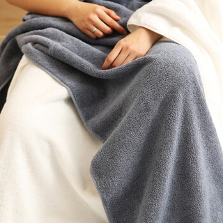三利 精梳棉臻品素色绣字加厚大浴巾1条 70×140cm 柔软舒适吸水裹身巾 560克 白色