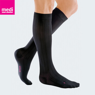 medi迈迪 德国进口 医用二级压力术后治疗型压力袜弹力袜美腿袜男士专用款中筒黑色包趾 XL