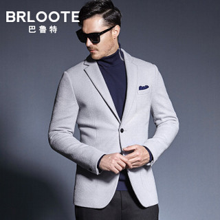 Brloote/巴鲁特 西服男羊毛休闲西装秋冬男士时尚商务便西外套 蓝色 180/100A