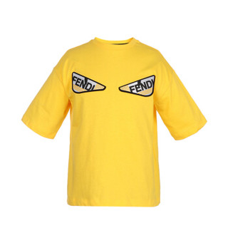 FENDI KIDS 芬迪 奢侈品童装 男童黄色棉质小怪兽之眼短袖T恤 JMI247 7AJ F0VNL 8A/8岁/135cm