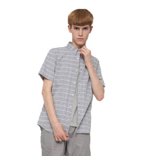 班尼路（Baleno）衬衫男 青年休闲格子麻棉衬衫男短袖夏季新款休闲衬衣 04C 04C M