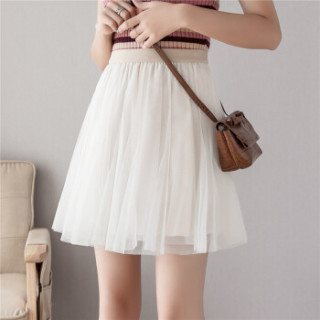 曼如芬 打底半身网纱裙 夏季新款韩版复古港味高腰短款蓬蓬裙 jyef