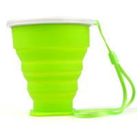 伴侣行 折叠杯子 旅行户外旅游 便携伸缩随手杯硅胶大容量 水杯咖啡杯运动 漱口杯 BL1041 绿色