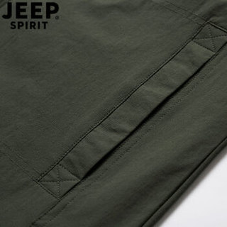 吉普 JEEP 夹克男2019春季新款外套立领茄克衫防风衣速干男装上衣PA2673 军绿色 2XL