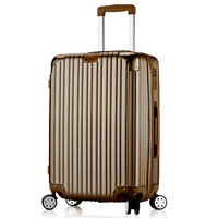 普奈达（PRNEID）防刮拉杆箱20英寸铝镁合金行李箱男女万向轮旅行箱 钛金色