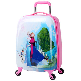 迪士尼（Disney）儿童拉杆箱18英寸小学生行李箱 公主登机箱万向轮旅行箱 TFD0001-P18冰雪玫红