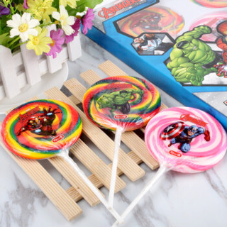 好心情 漫威系列儿童彩色水果味儿童零食糖果彩虹波板糖85g*3支礼盒装