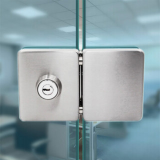 商品雨花泽yuhuaze玻璃门锁双门双开方型移门锁不锈钢玻璃锁防盗门锁