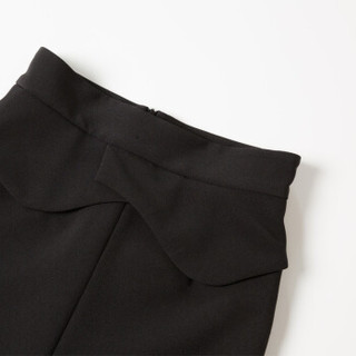 维迩旎 2019夏季新款女装新品职业裙过膝半身裙开叉黑色工作裙 zxALYS-YOYANG916 黑色 XL