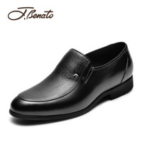 宾度（J.Benato）男士商务英伦套脚耐磨正装皮鞋子 7C723 黑色 41