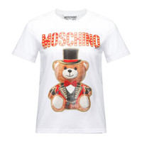 MOSCHINO 莫斯奇诺 泰迪熊短袖T恤衫 女款 白色  40码 E V0708 0540 3001 40