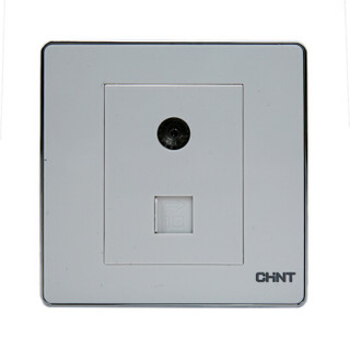 正泰（CHNT）NEW6-D21200一联电视终端插座 一联八芯数据插座墙壁插座 （2个装） /件 定制