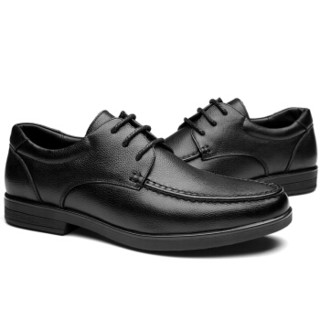 卡帝乐鳄鱼（CARTELO）男士商务头层牛皮休闲鞋英伦系带皮鞋潮流低帮单鞋子4004 黑色 38