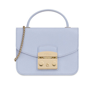 FURLA 芙拉 SS19 MAIN 女士 浅蓝色1 牛皮革 METROPOLIS系列 迷你 斜挎单肩包手提包链条包小方包1007245