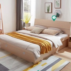 全友家私高箱床主卧家具套装组合1.5米1.8m板式床储物床106302
