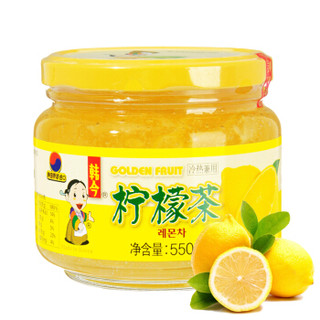 韩今（hanjin）蜂蜜柠檬茶 韩国果味饮料进口饮品 蜂蜜果肉茶550g/瓶