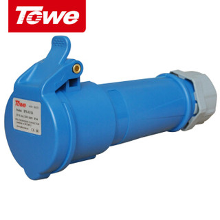 同为（TOWE）16A工业连接器防水防尘插头插座3芯2P+E母头