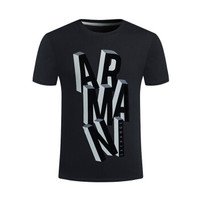ARMANI EXCHANGE阿玛尼奢侈品男士字母针织T恤衫6ZZTAE-ZJV4Z BLACK-1200 XS