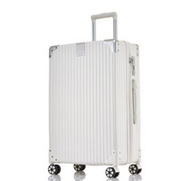 PointKid 飞机轮拉杆箱商务出差万向轮旅行箱 简约时尚大容量出国休闲旅行托运箱29英寸ZM010象牙白