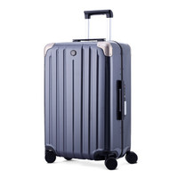 君华仕(GENVAS)拉杆箱 20英寸窄边框旅行箱 时尚轻盈铝框箱行李箱 TSA密码锁 G-1202-201银灰色