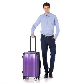 旅行之家（Travelhouse）拉链万向轮拉杆箱女托运行李箱女登机箱T1692 紫色（有扩展层） 24英寸推荐尺寸