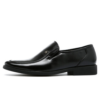 图哲（TOLZE）男士英伦商务正装皮鞋 懒人时尚套脚皮鞋 60611 黑色 38码