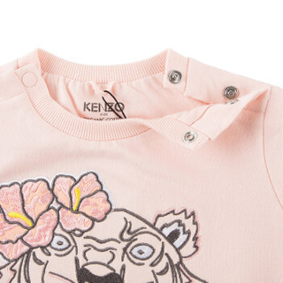 KENZO KIDS 高田贤三 奢侈品童装 女童浅粉色棉质虎头刺绣卫衣 KN15003 32 3A/3岁/98cm