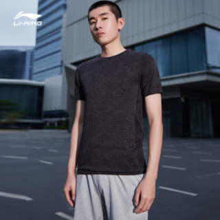 李宁 LI-NING 2019新品篮球系列男子修身短袖T恤ATSP289-1 混色标准黑 XL