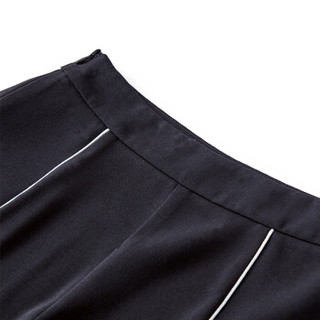 尚都比拉（Sentubila） 2019女装新品撞色织带百搭直筒短裤子 192K1224633 黑色 M