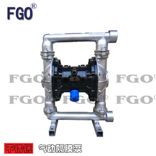 FGO气动隔膜泵QBY-25 QBK-25铸铁铝合金不锈钢工程塑料污水隔膜泵 工程塑料+特氟龙膜片 DN25 1寸