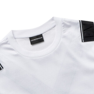 EMPORIO ARMANI阿玛尼奢侈品男士品牌标志带刺绣短袖针织T恤衫 3G1TL2-1JTUZ WHITE-F113 S